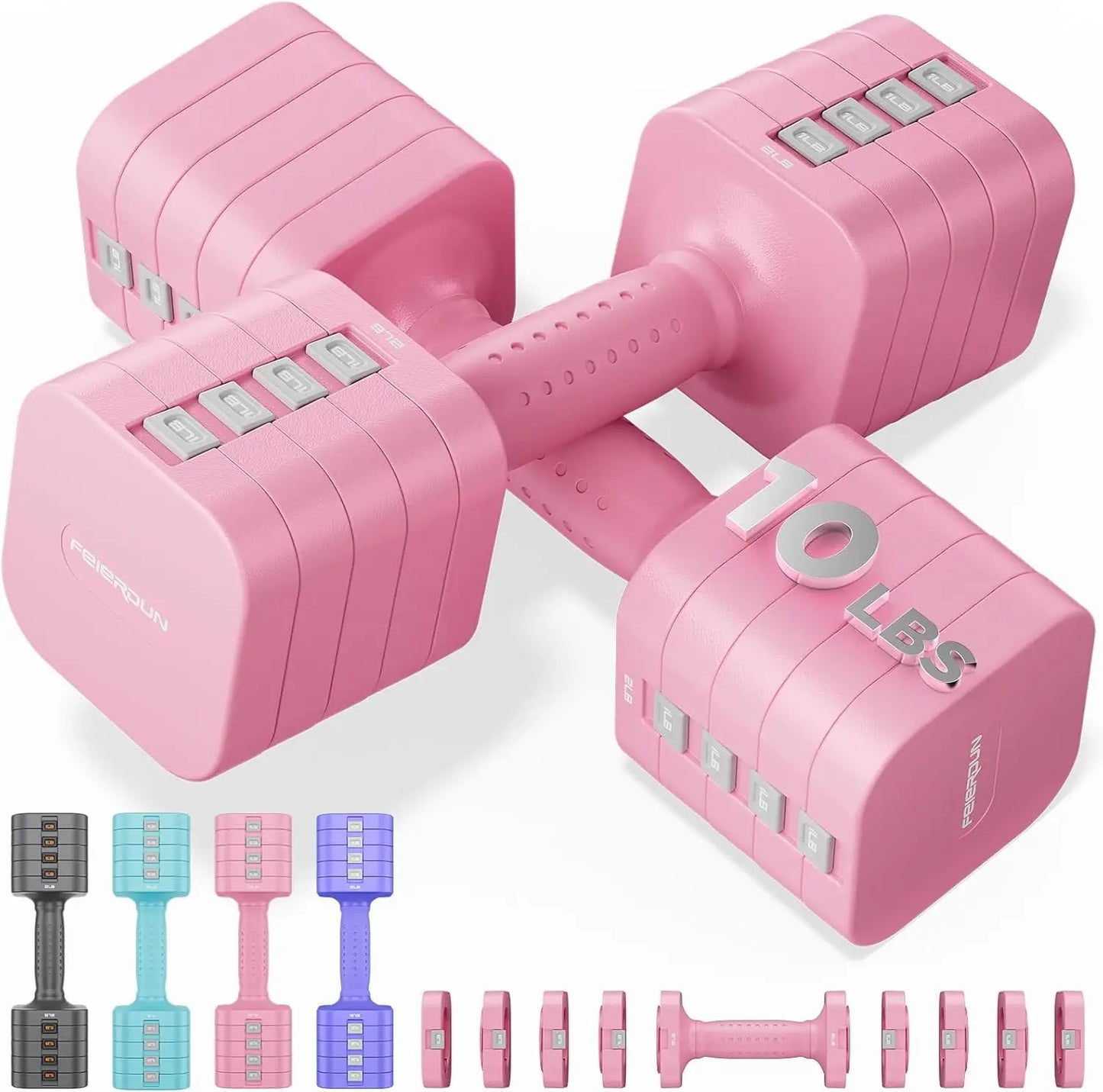 Fed Adjustable Dumbbells 5In1 Set For Home Gym Strength Training