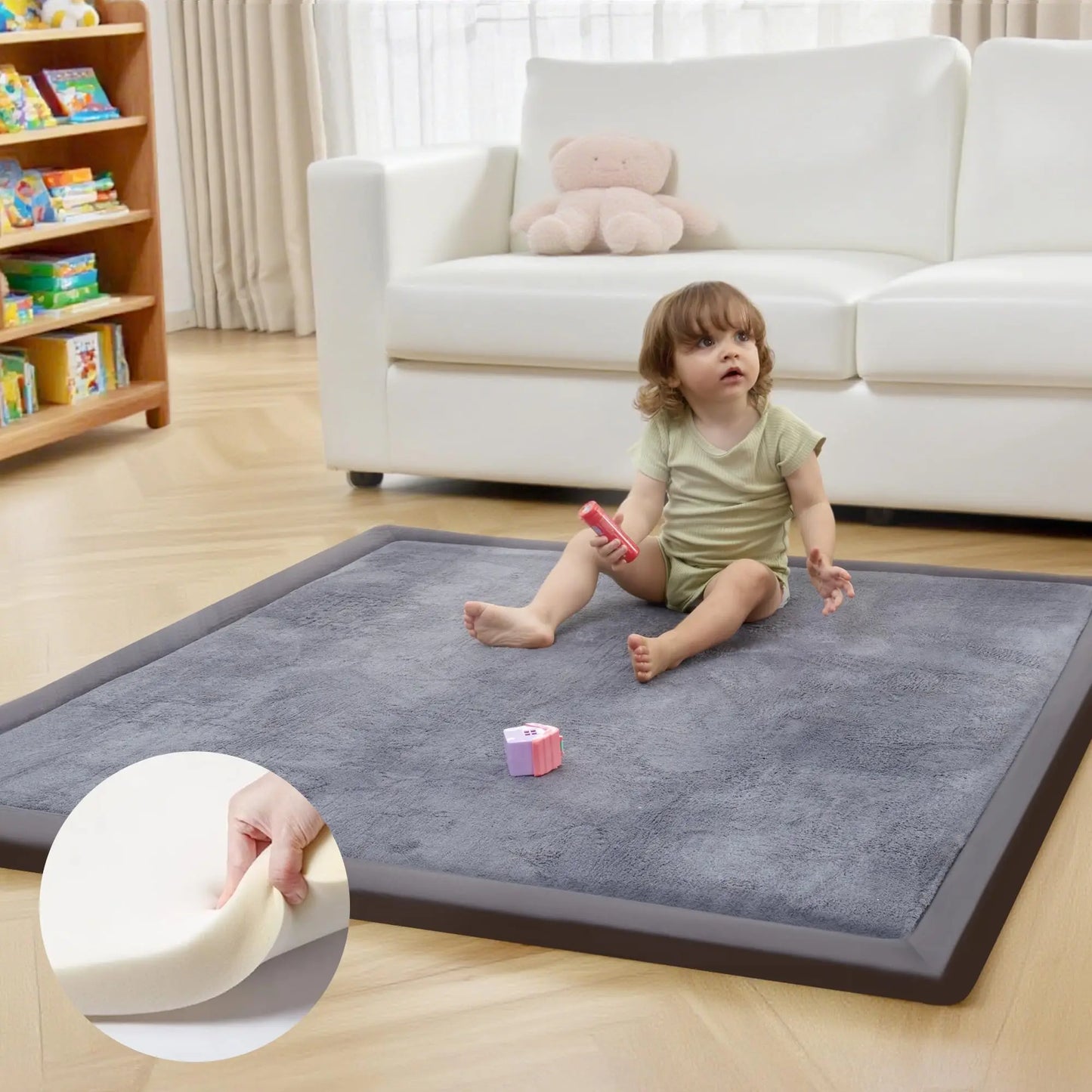 PaPaMat Soft Non Slip Baby Play Mat Flocking Floor Rug