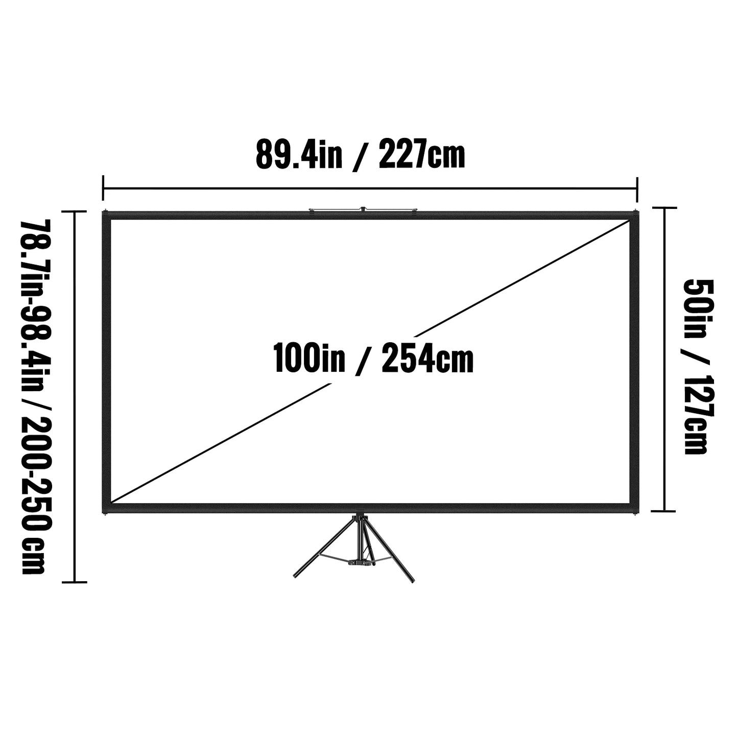 SucceBuy Portable Tripod Projector Screen 4K Home Cinema Indoor Outdoor