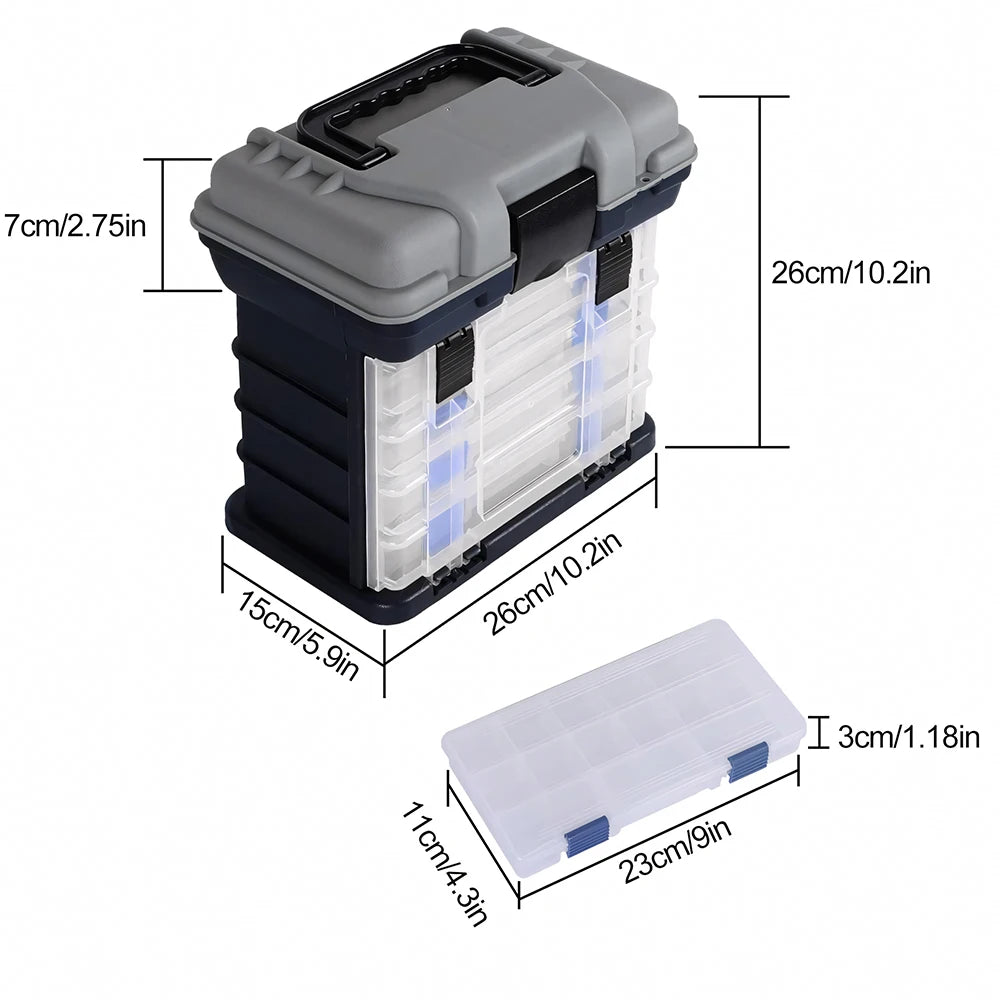 Multi Functional Fishing Handheld Storage Box With Adjustable Dividers