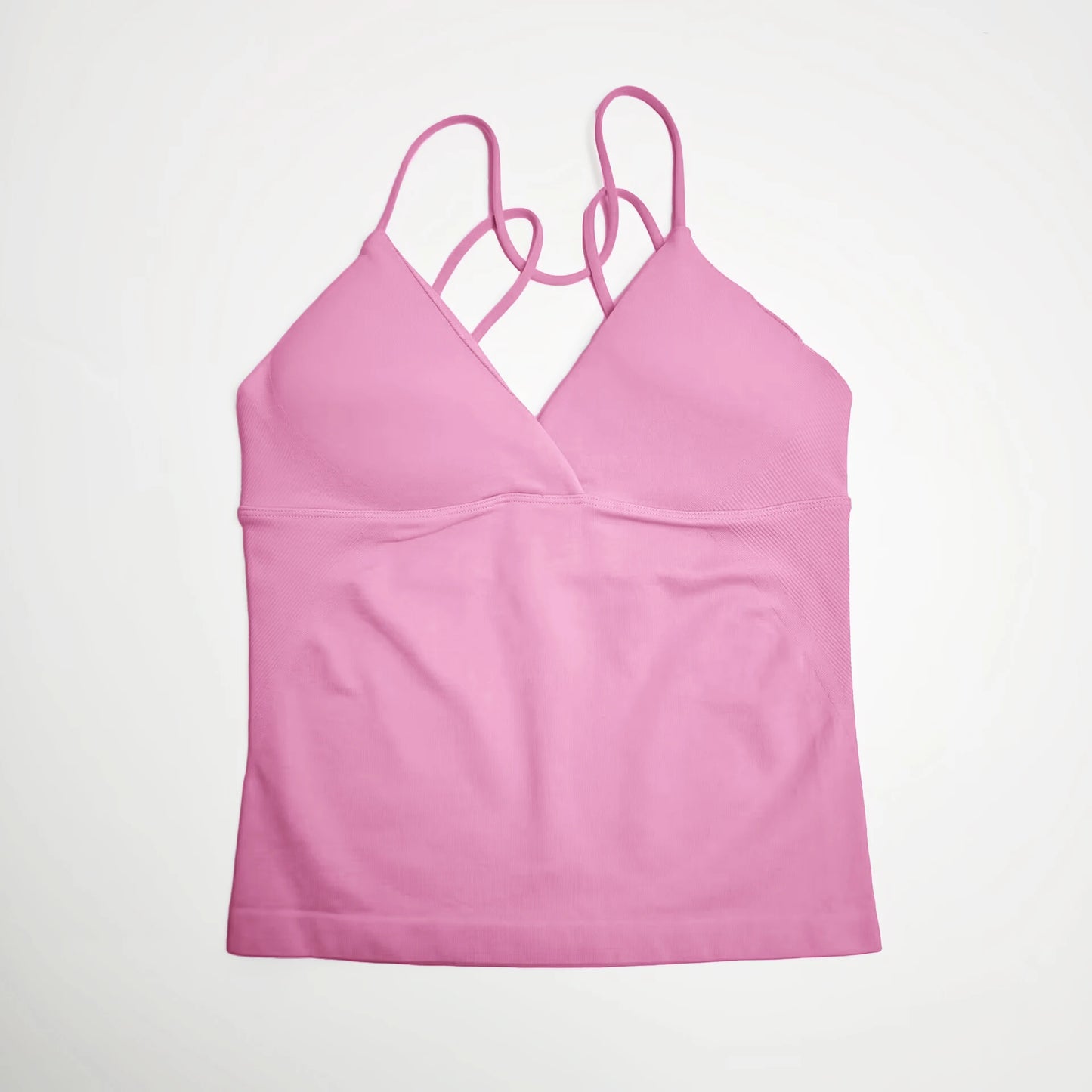 Nclagen Women Seamless Twist Front Longline Yoga Top