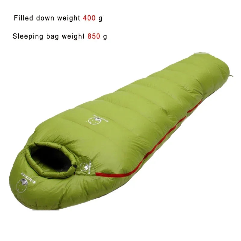 Blacksnow Goose Down Mummy Sleeping Bag Winter Thermal Outdoor Camping