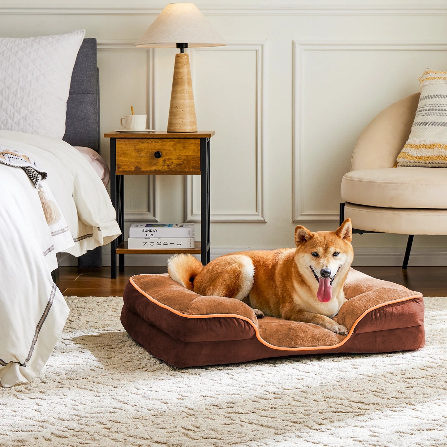 JHK Orthopedic Memory Foam Pet Bed Waterproof Washable Removable Cover