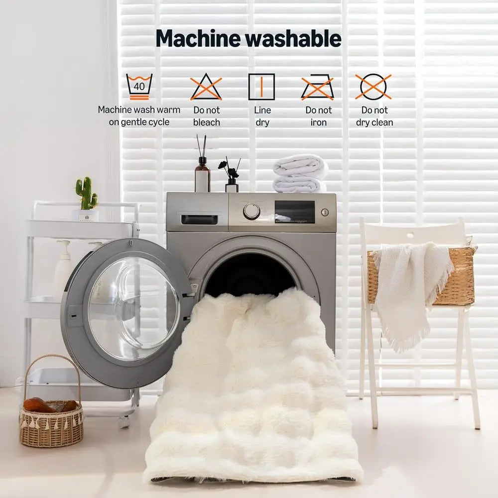 Modern 3D Bubble Washable Area Rug For Indoor Home Decor
