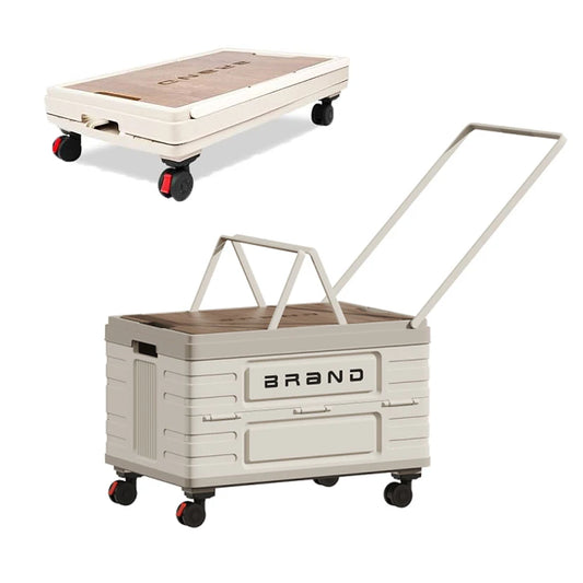Heavy Duty Rotating Foldable Storage Cart Silent Wheels Camping Trolley
