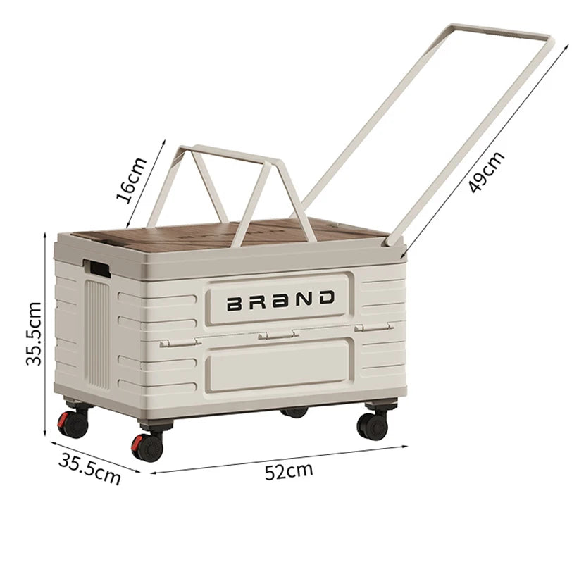 Heavy Duty Rotating Foldable Storage Cart Silent Wheels Camping Trolley