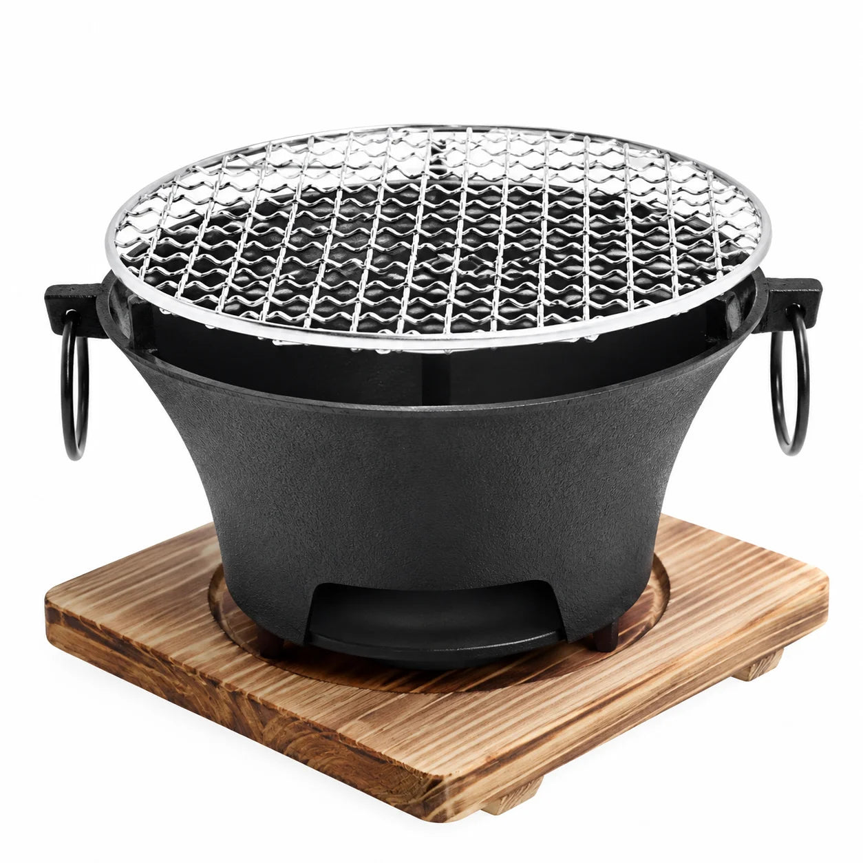 Portable Mini Tabletop Charcoal Grill Cast Iron Heat Resistant Cooking