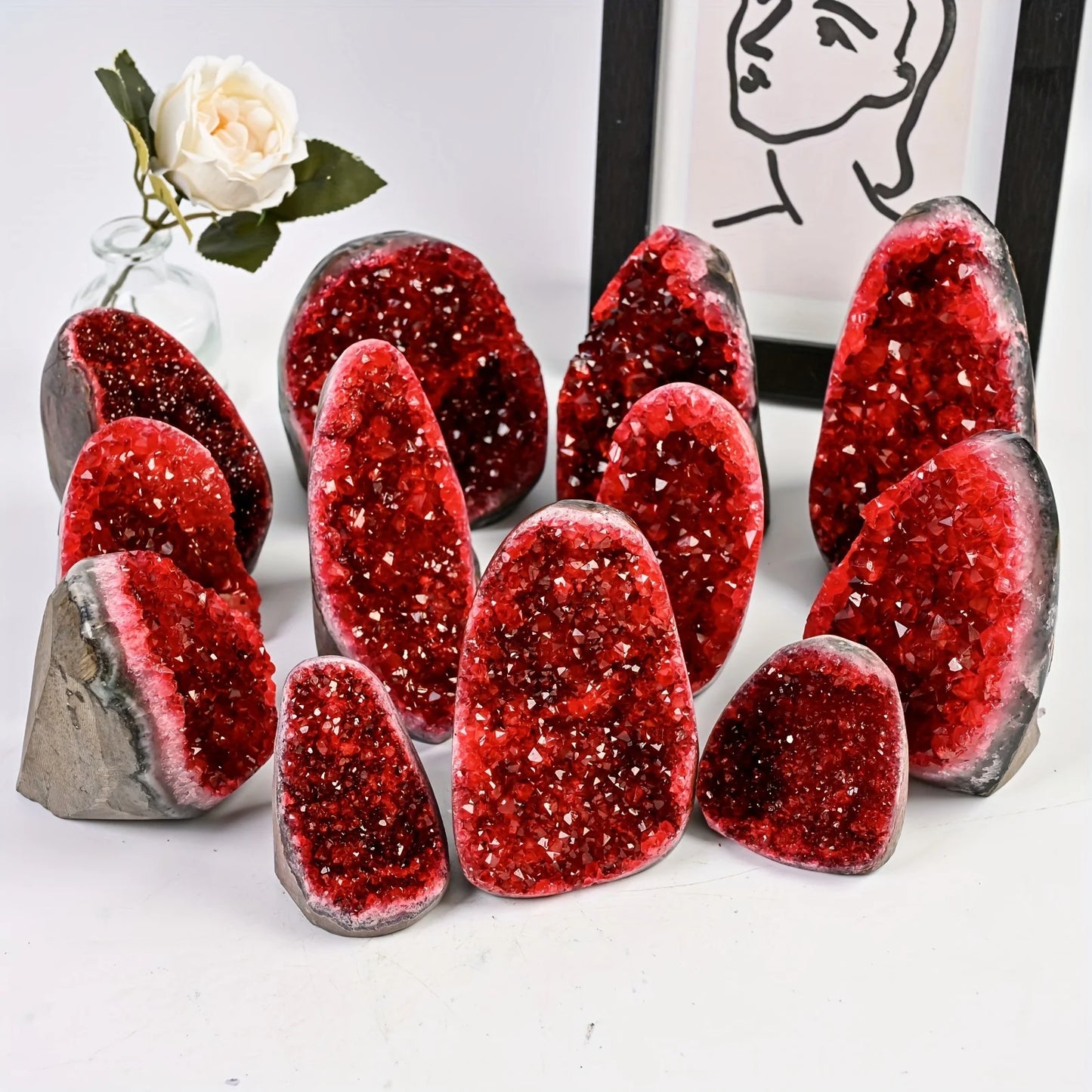 CrystalHola Stone Geode Cluster Decor Base Unique Geological Gift