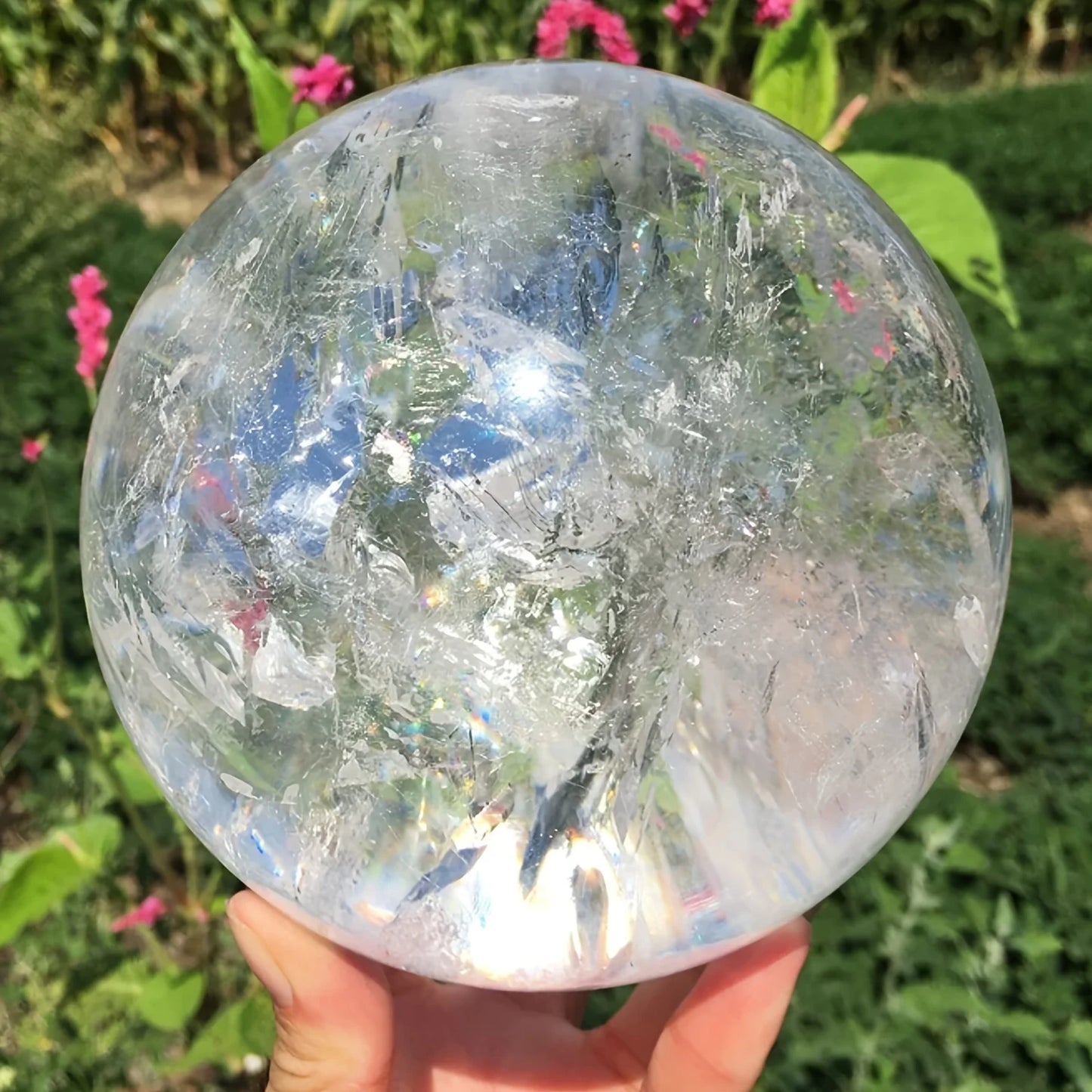 CrystalHola Natural Quartz Ball Sphere Polished Home Decor Unique Gift