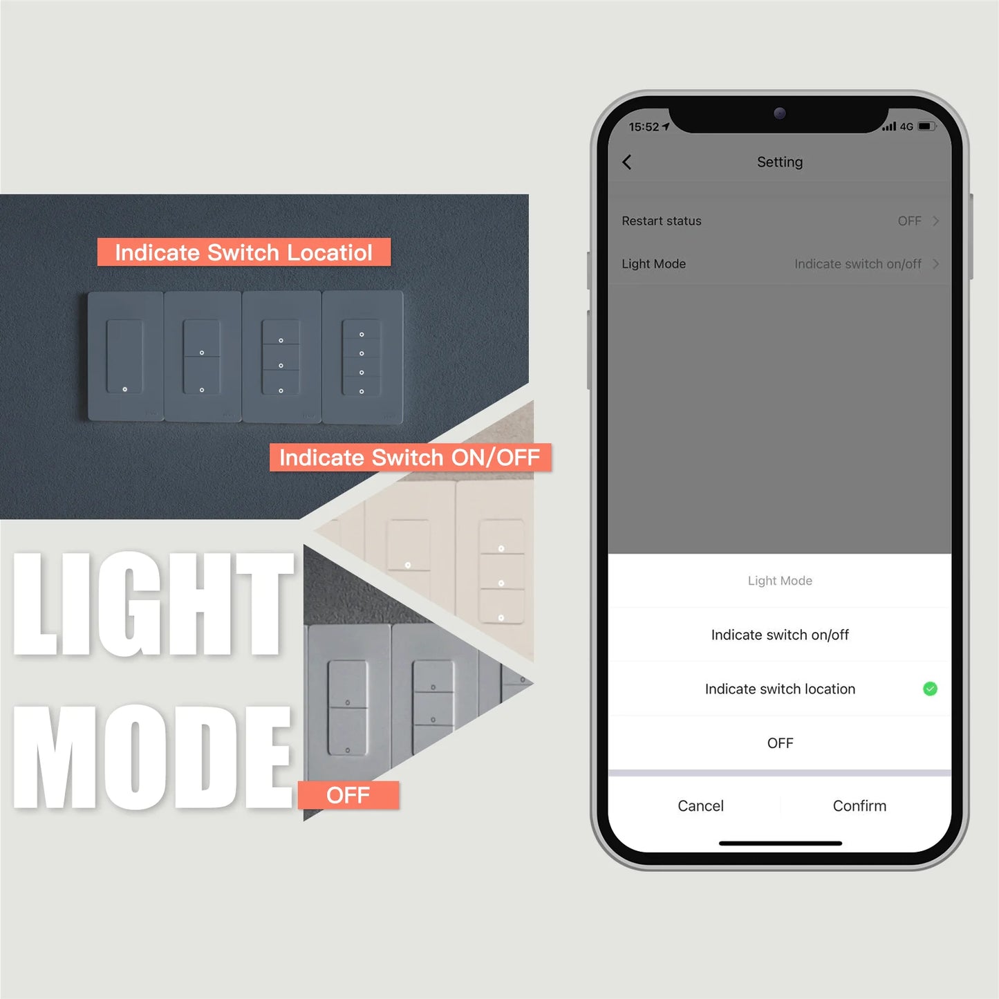 Moes Tuya Wi Fi Smart Push Button Wall开关 For Alexa And Google Home