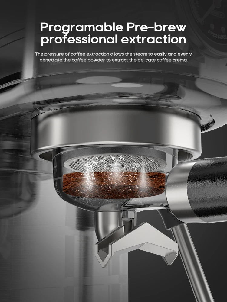 HiBrew 20Bar Semi Automatic Espresso Coffee Maker With Adjustable Temperature