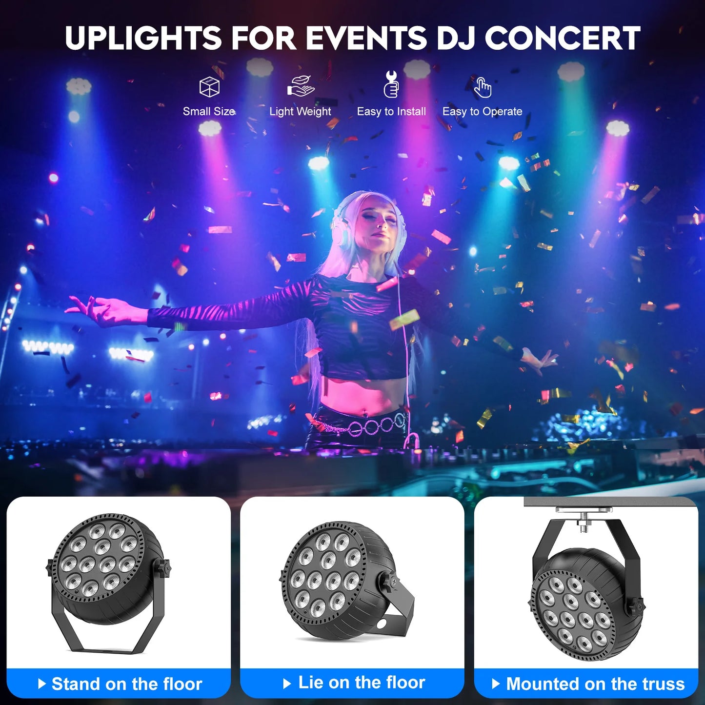 Somspot Led Rgb Par Light With Remote And Dmx Control