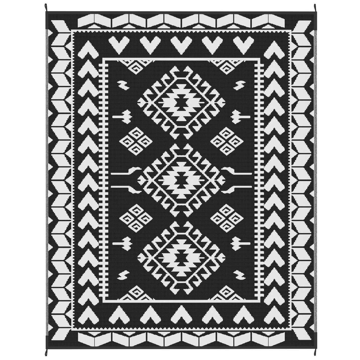 Modern Geometric Outdoor Rug Polypropylene Patchwork Floor Mat