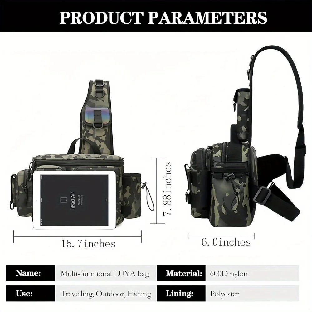Nylon Fishing Tackle Backpack Shoulder Waist Bag