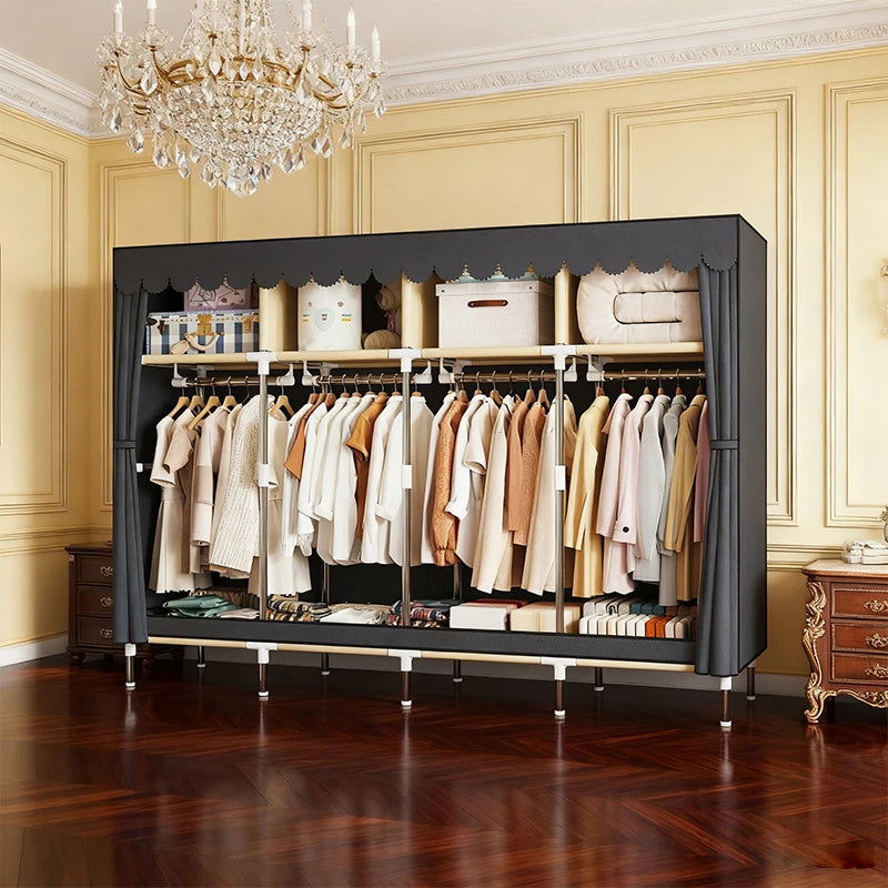 Arlukin Heavy Duty Fabric Wardrobe With 4 Hanging Rod