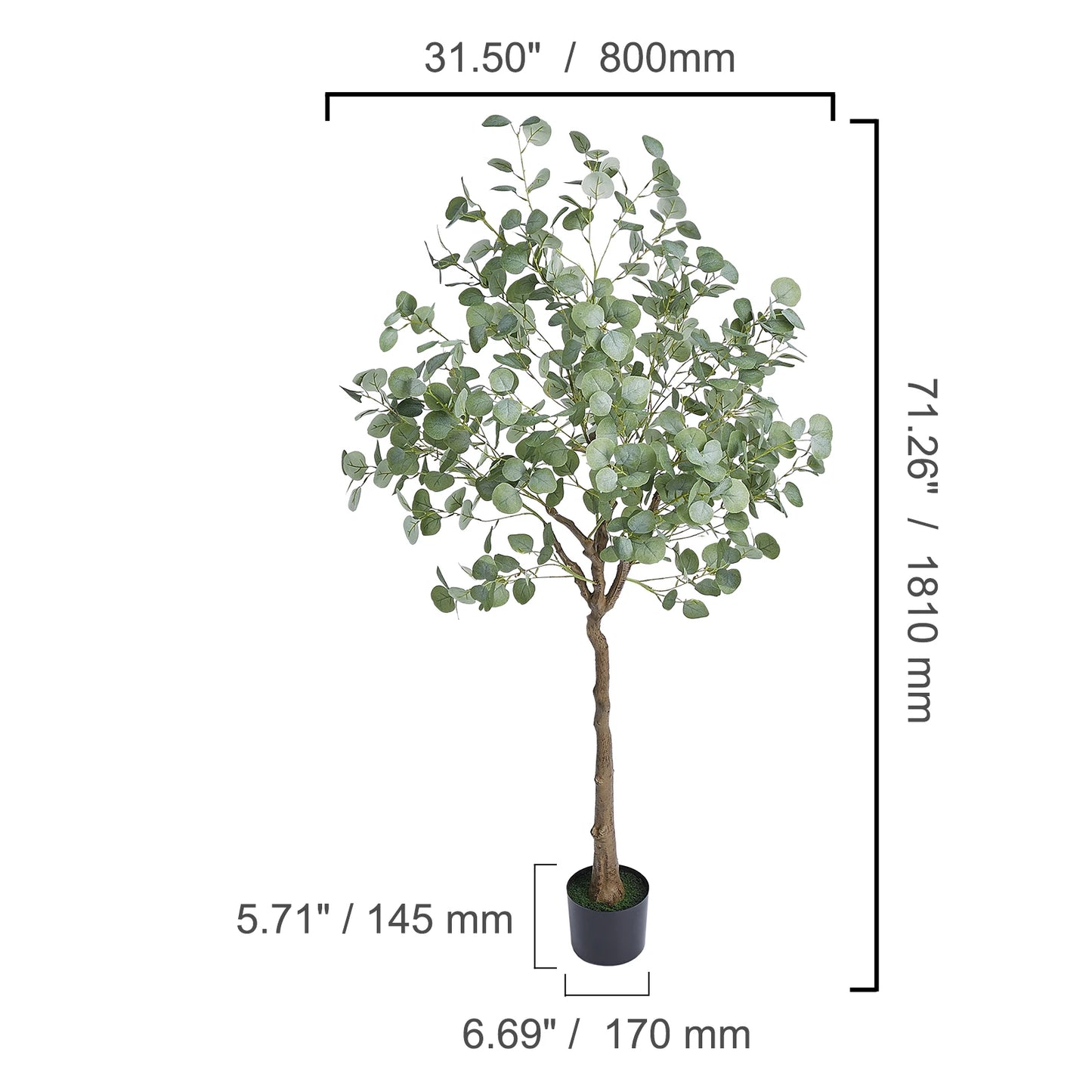 SucceBuy Artificial Olive Tree Plant Low Maintenance Indoor Outdoor Decor