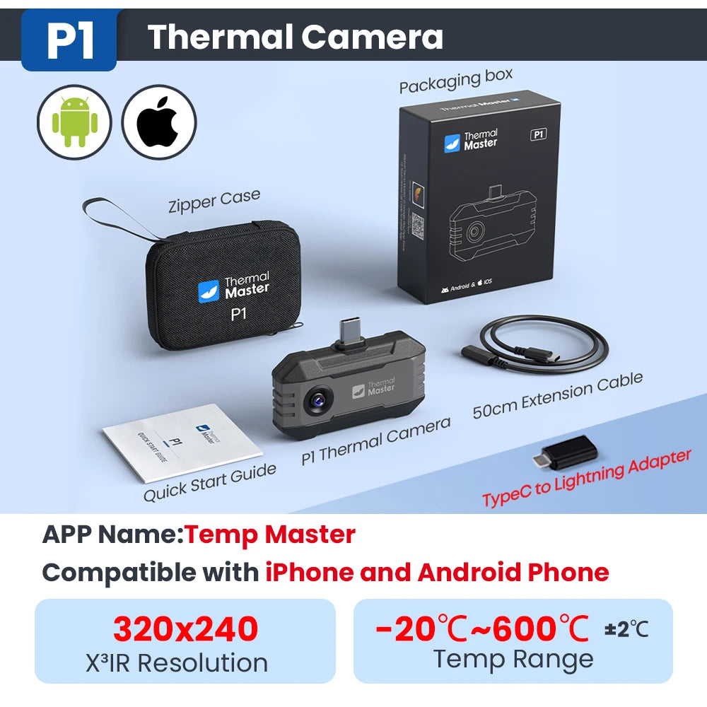 P1 Thermal Imaging Camera For iPhone And Android With 600 C Temp