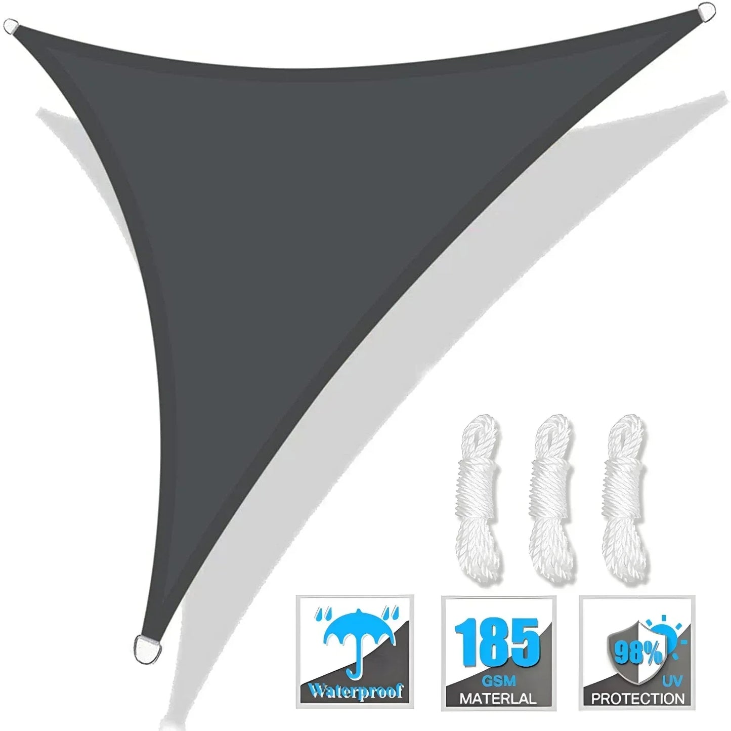 Triangle Sun Shade Sail UV Protection Waterproof Outdoor Patio Shelter