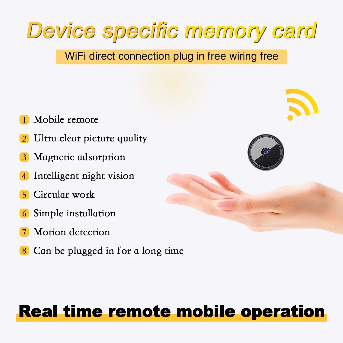 UN6 Mini 1080P Indoor Camera With Audio Night Vision And Motion Detection