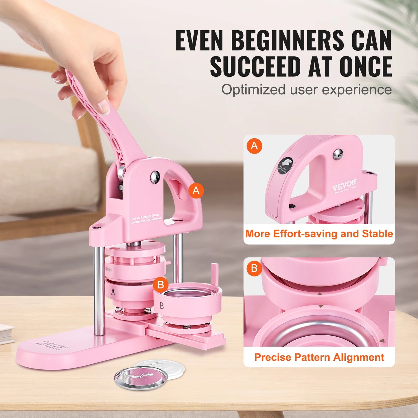 SucceBuy 3 In 1 Button Maker Machine With Punch Press Kit
