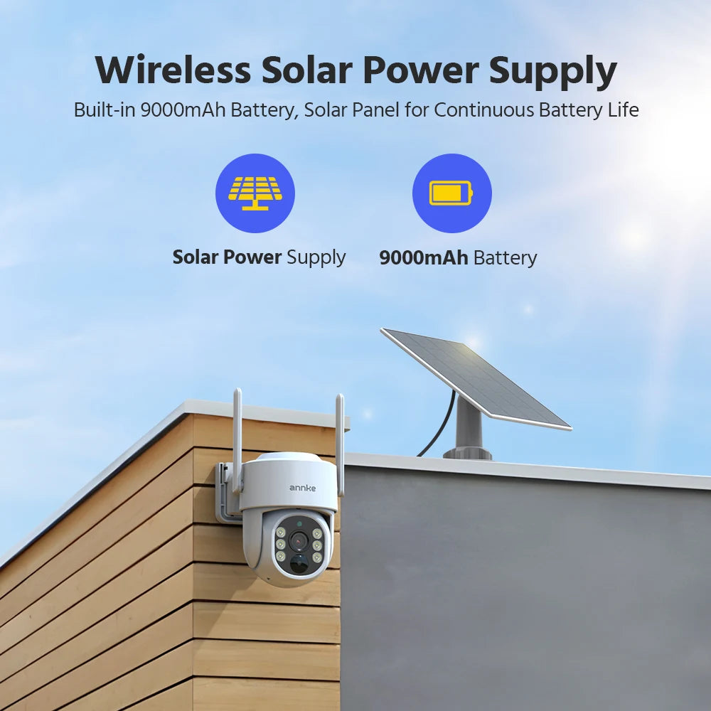 Annke 4MP Solar WiFi Security Camera With PIR Human Detection
