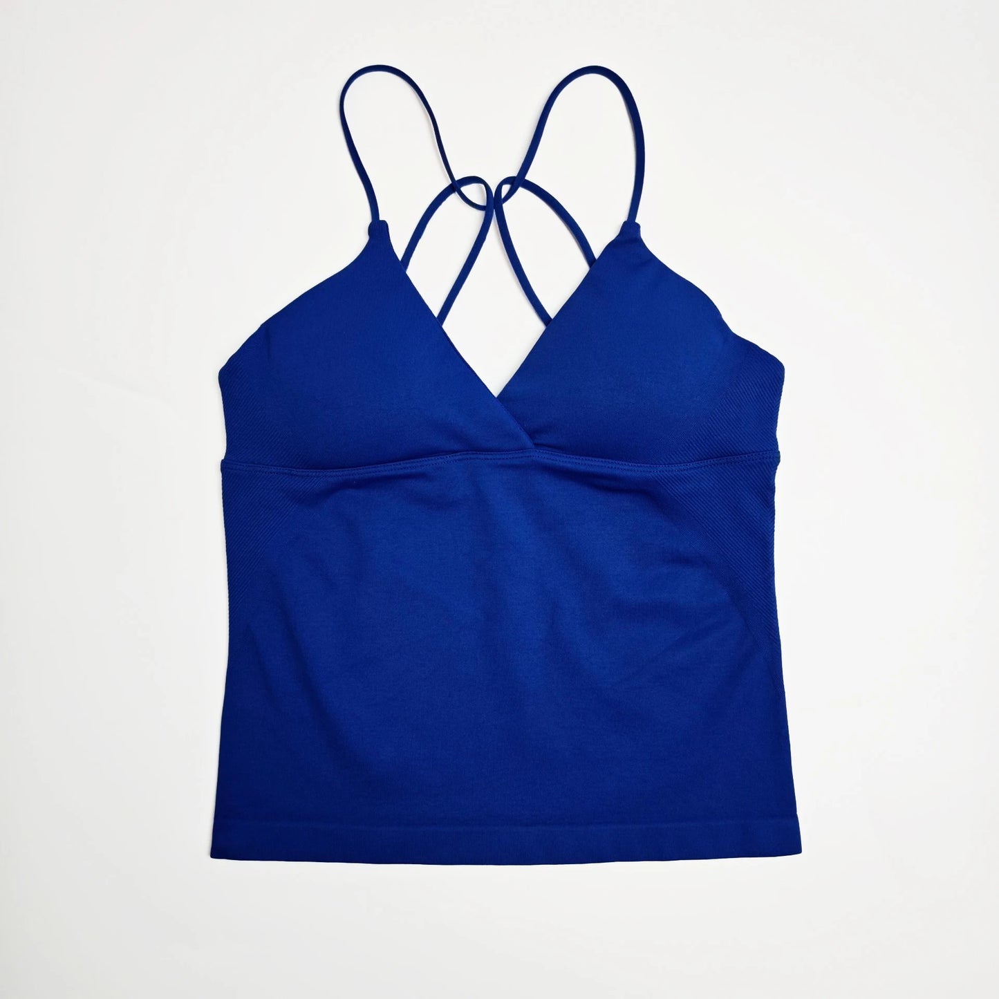 Nclagen Women Seamless Twist Front Longline Yoga Top