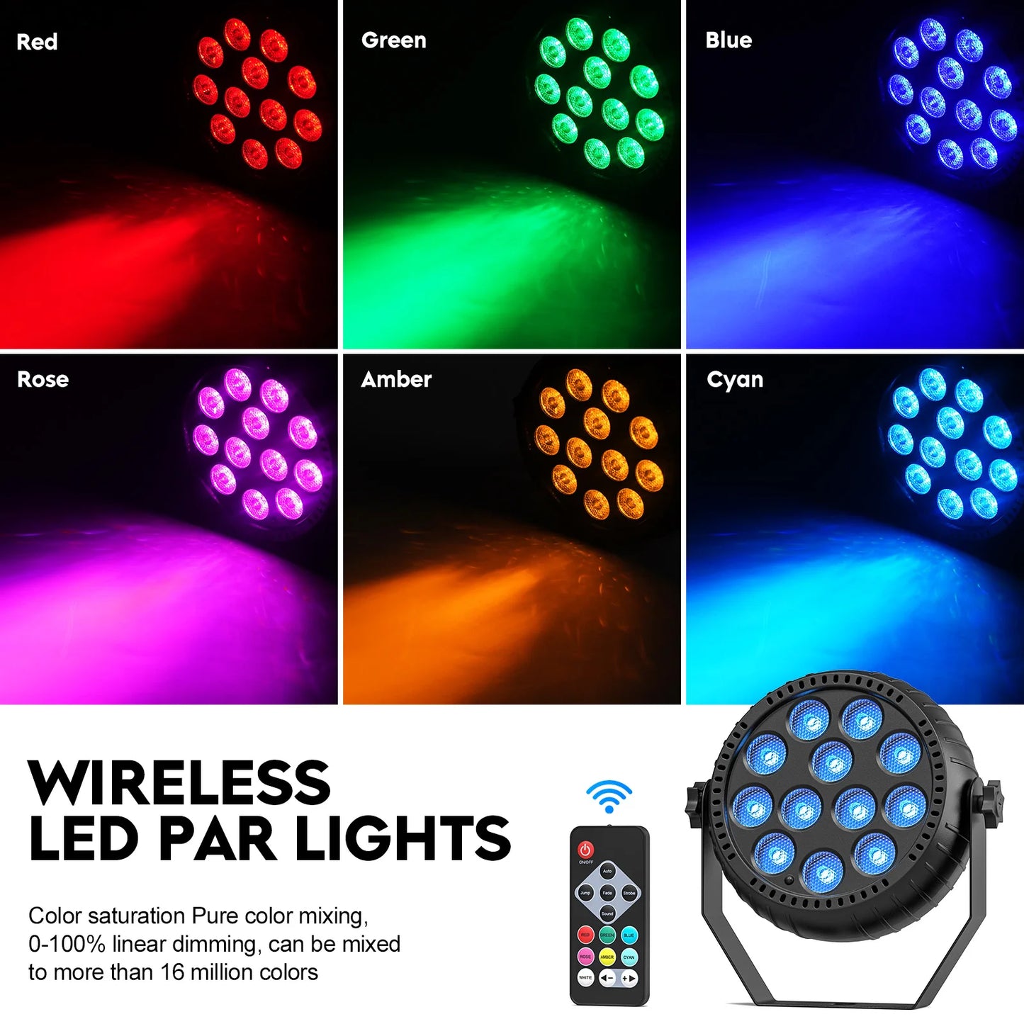 Somspot Led Rgb Par Light With Remote And Dmx Control