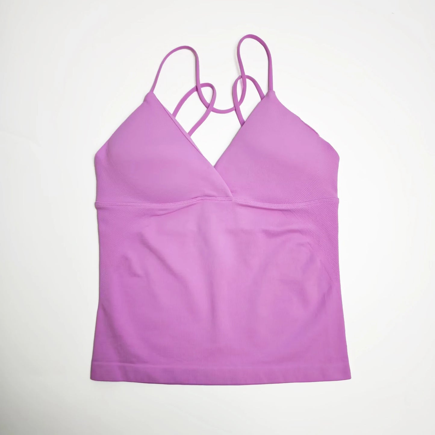 Nclagen Women Seamless Twist Front Longline Yoga Top