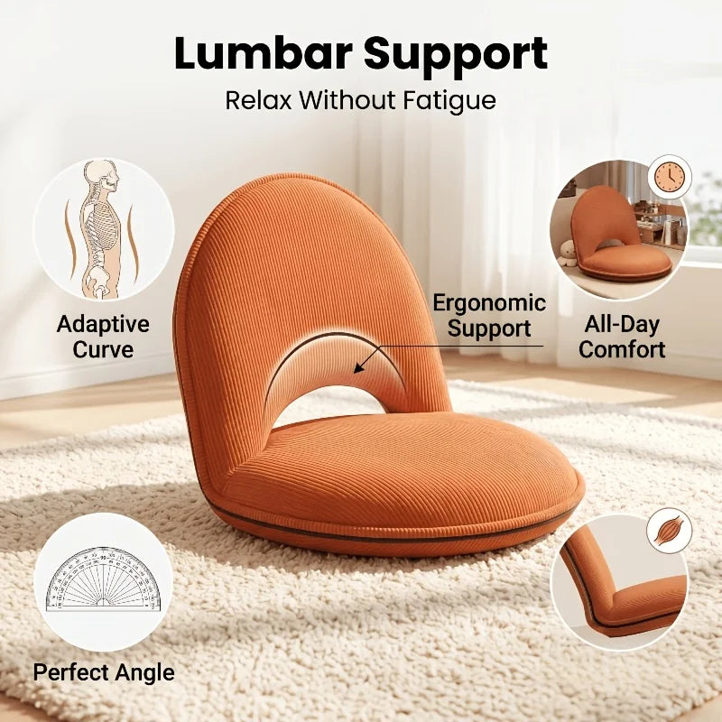 Adjustable Lazy Recliner Floor Sofa With Backrest Foldable Design