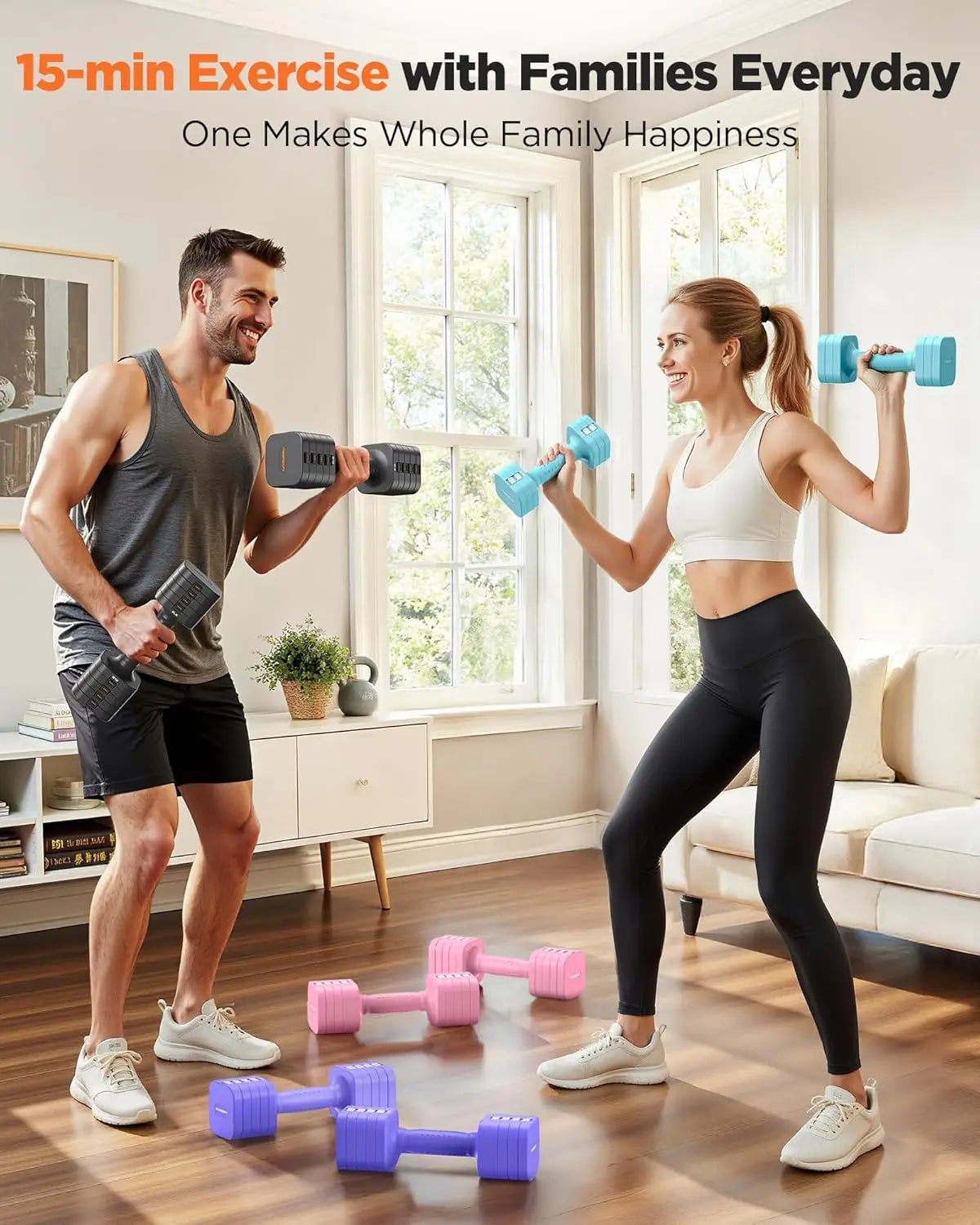 Fed Adjustable Dumbbells 5In1 Set For Home Gym Strength Training