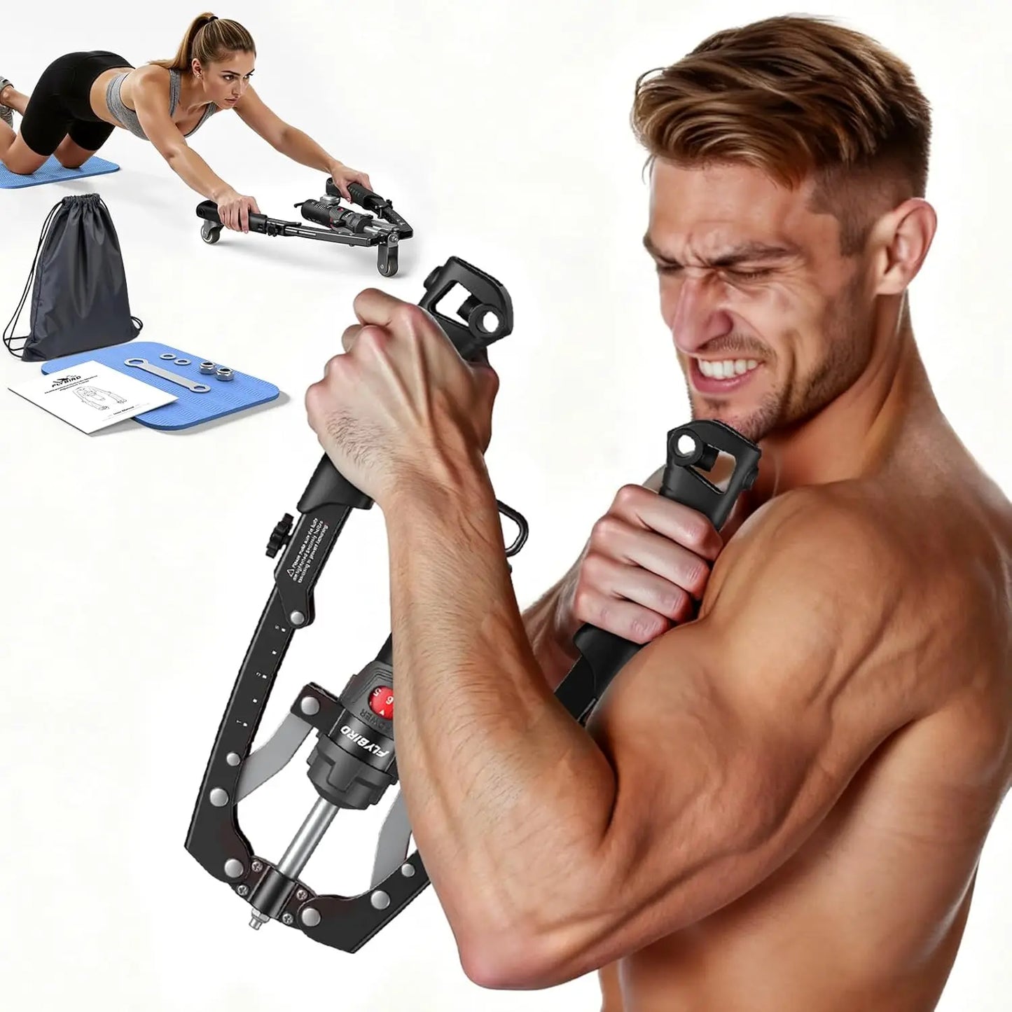Fed Fitness Twister Arm Trainer Hydraulic Ab Roller Chest Exercise