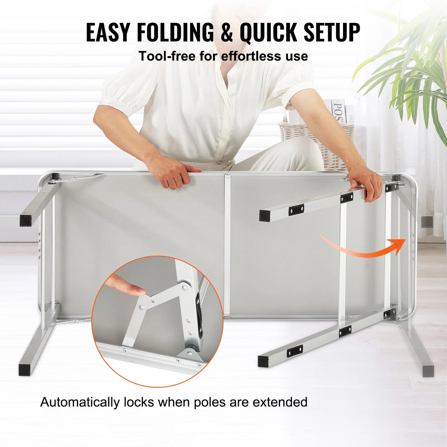 SucceBuy Folding Bar Table With Skirt Carrying Case For Tradeshow