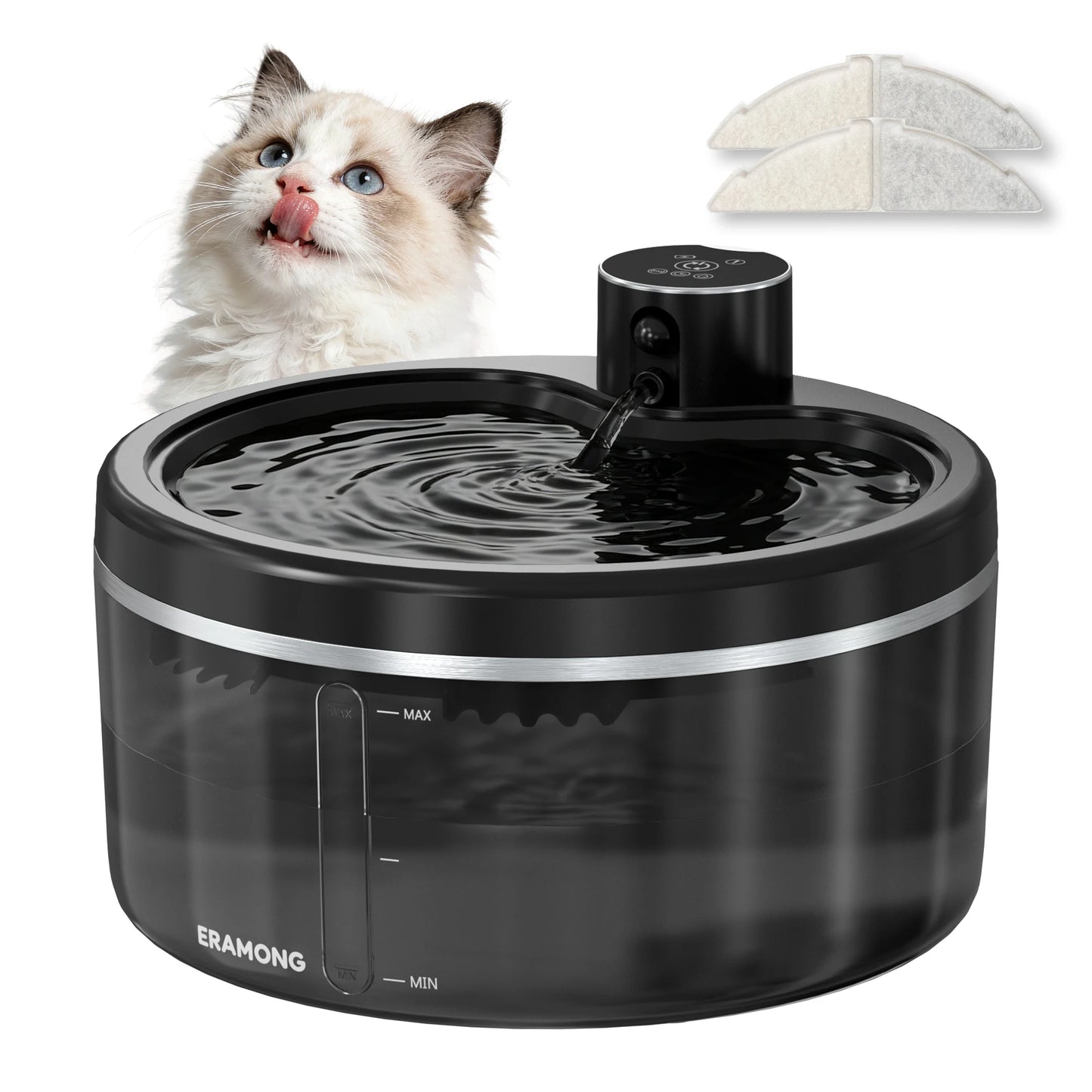 Eramong 2.7L Wireless Intelligent Cat Water Fountain With Battery