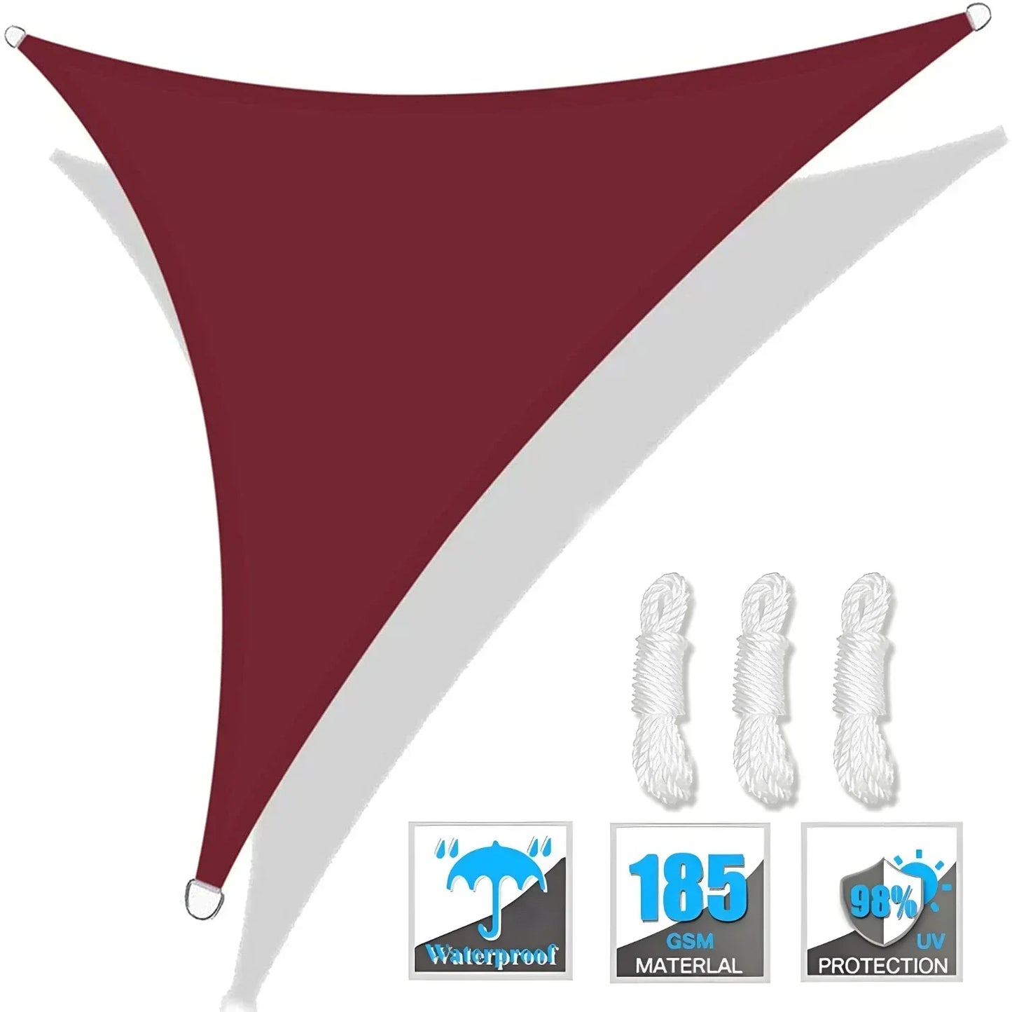 Triangle Sun Shade Sail UV Protection Waterproof Outdoor Patio Shelter