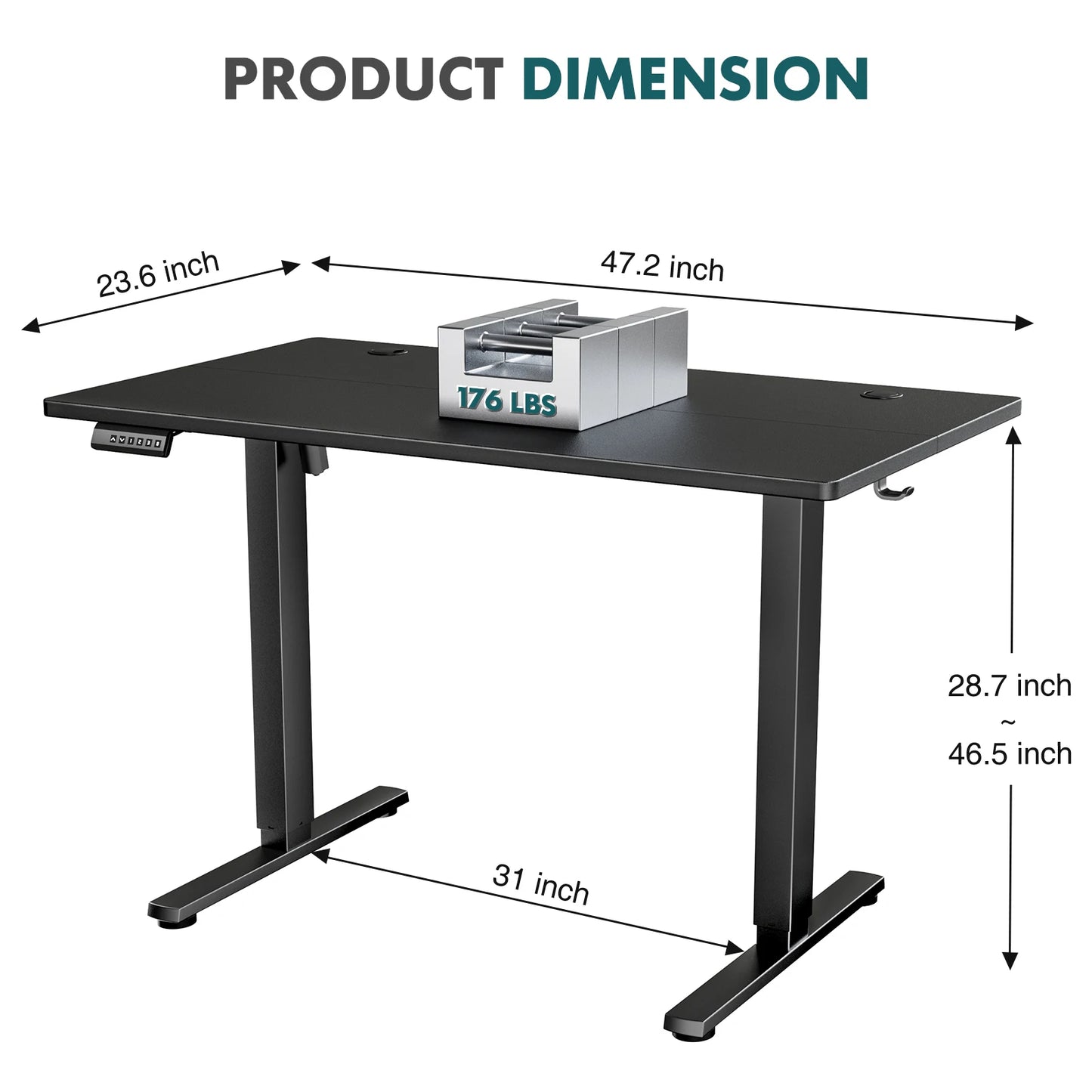 JHK Ergonomic Electric Standing Desk Height Adjustable Office Computer Table