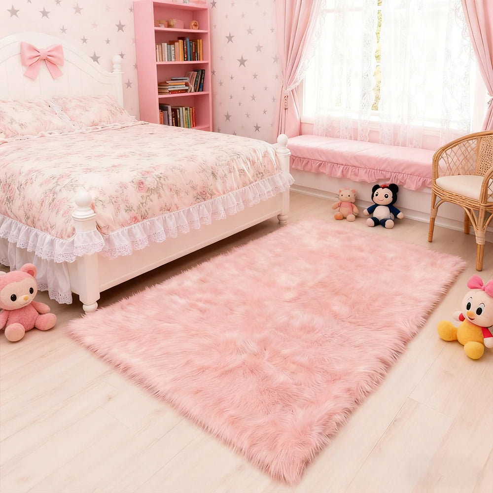 Premium Plush Polyester Fluffy Area Rug For Cozy Home Decor