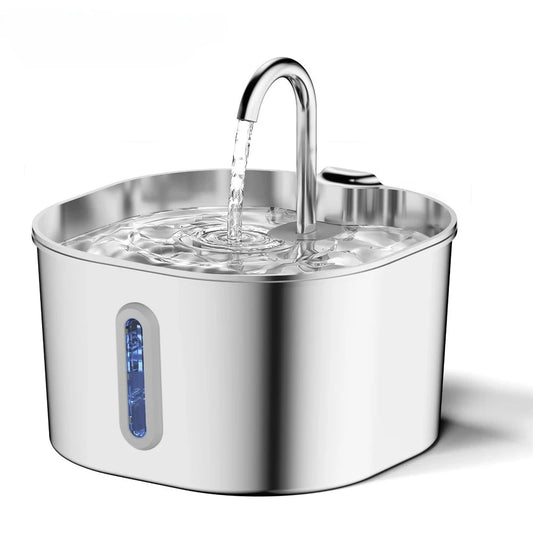 Stainless Steel Automatic Cat Dog Water Fountain With Transparent Window