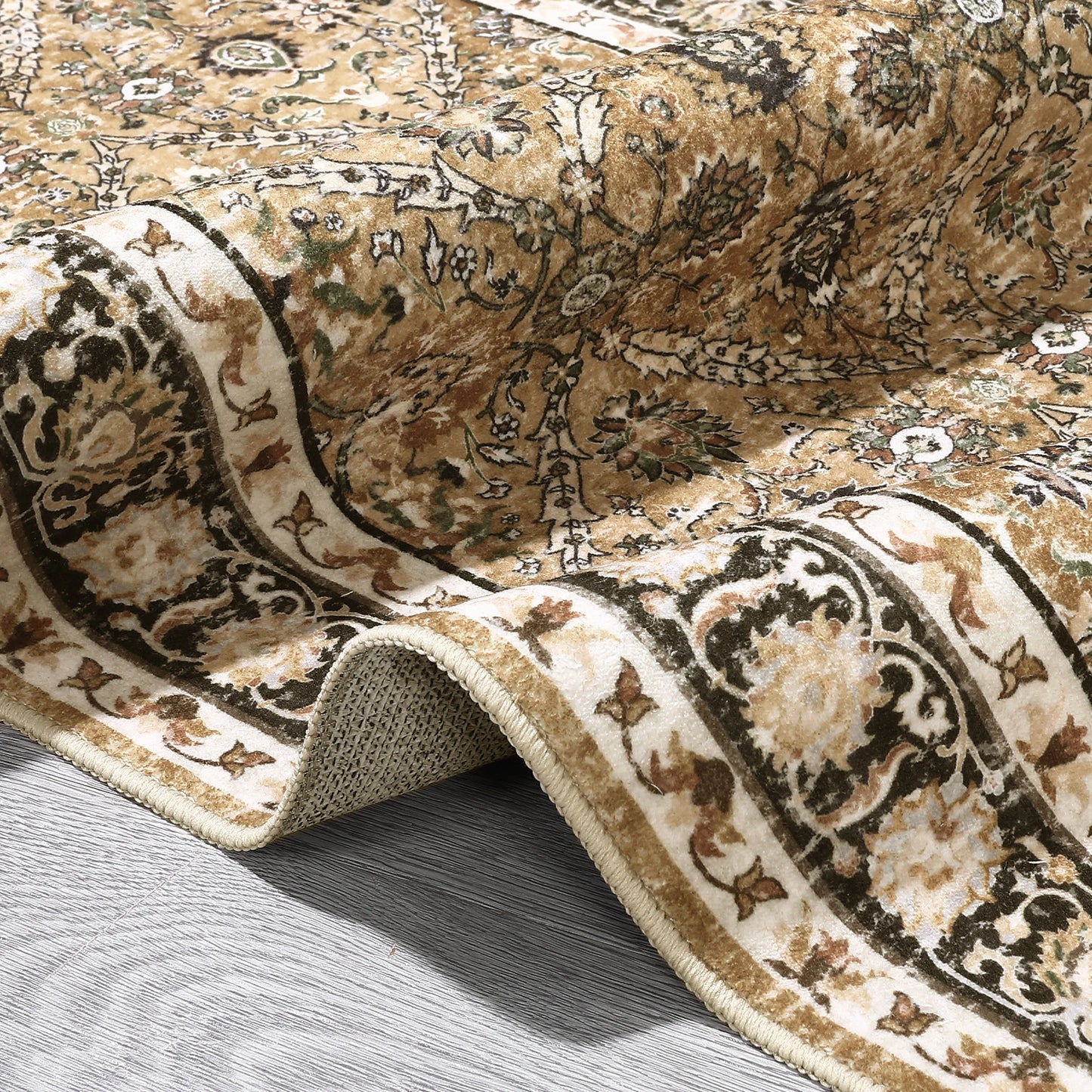 Machine Washable Non Slip Moroccan Trellis Low Pile Rug