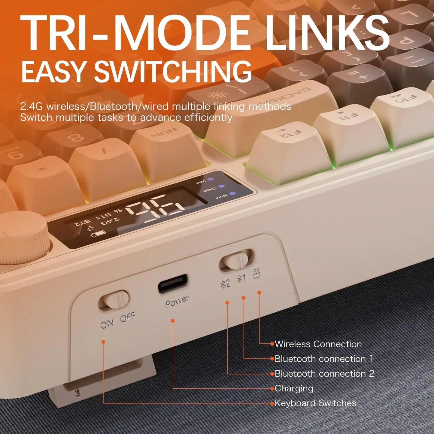 Attack Shark Wireless Gaming Keyboard With Display