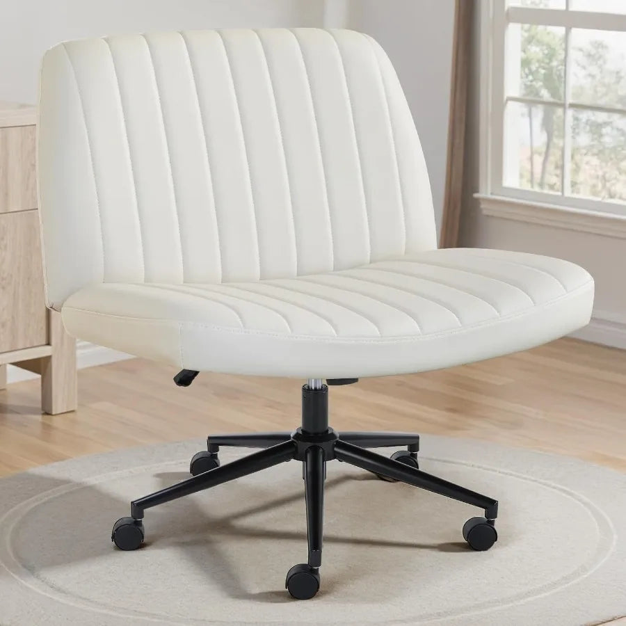 Xiuwo Criss Cross Adjustable Height Swivel Vanity Chair With Wheels