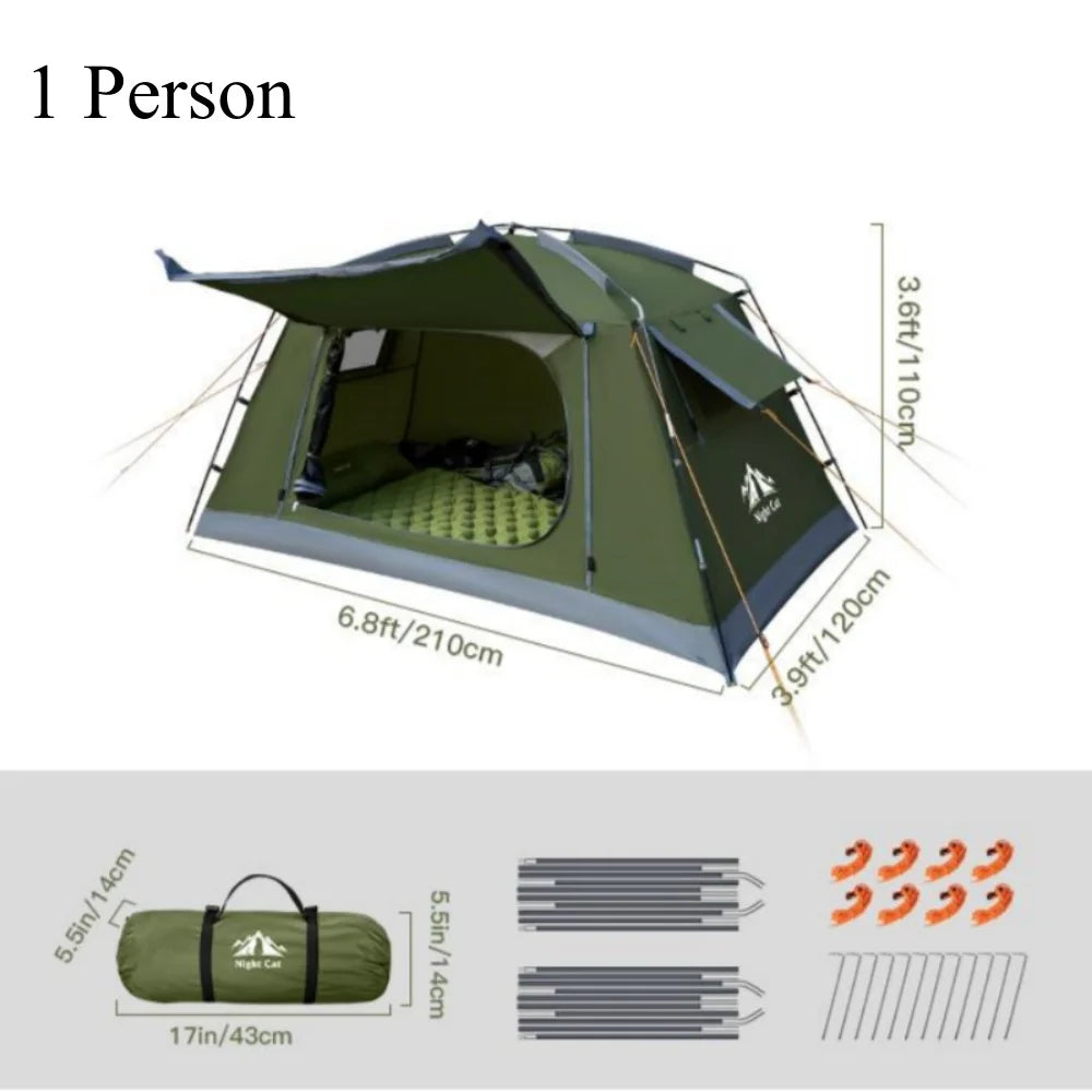 Night Cat Portable 2 Person Waterproof Backpacking Tent