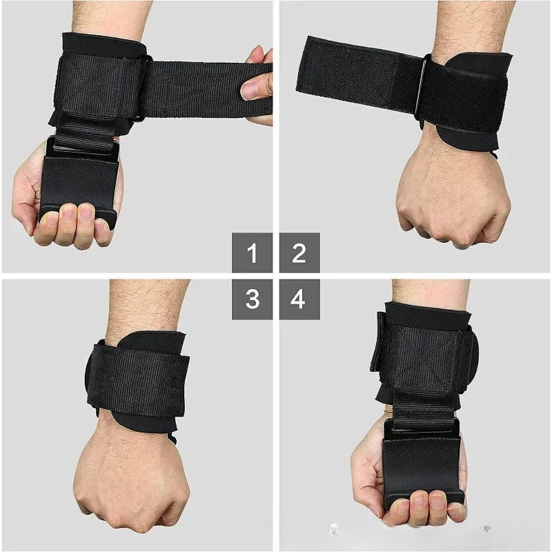 Premium Weight Lifting Hooks Non Slip Straps For Deadlift Powerlifting