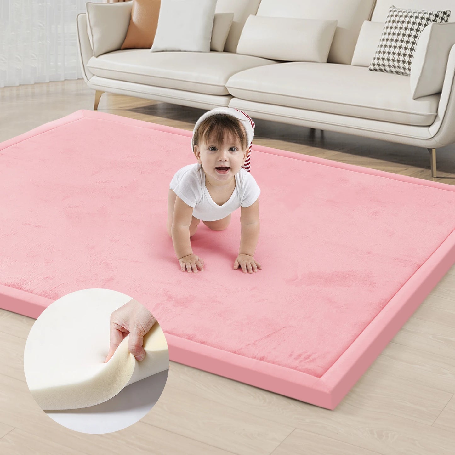 PaPaMat Soft Non Slip Baby Play Mat Flocking Floor Rug