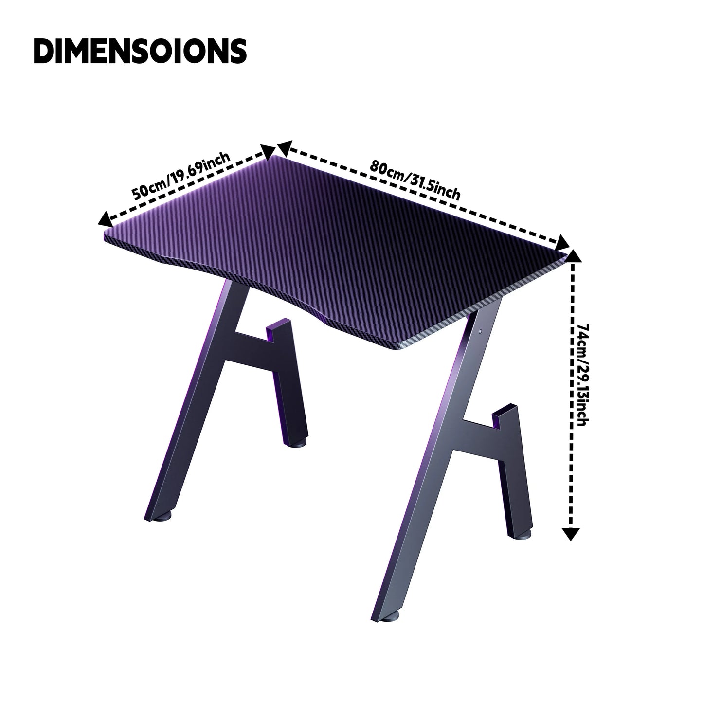 Nebmaax A-Shaped Carbon Fiber Gaming Desk With Easy Assembly
