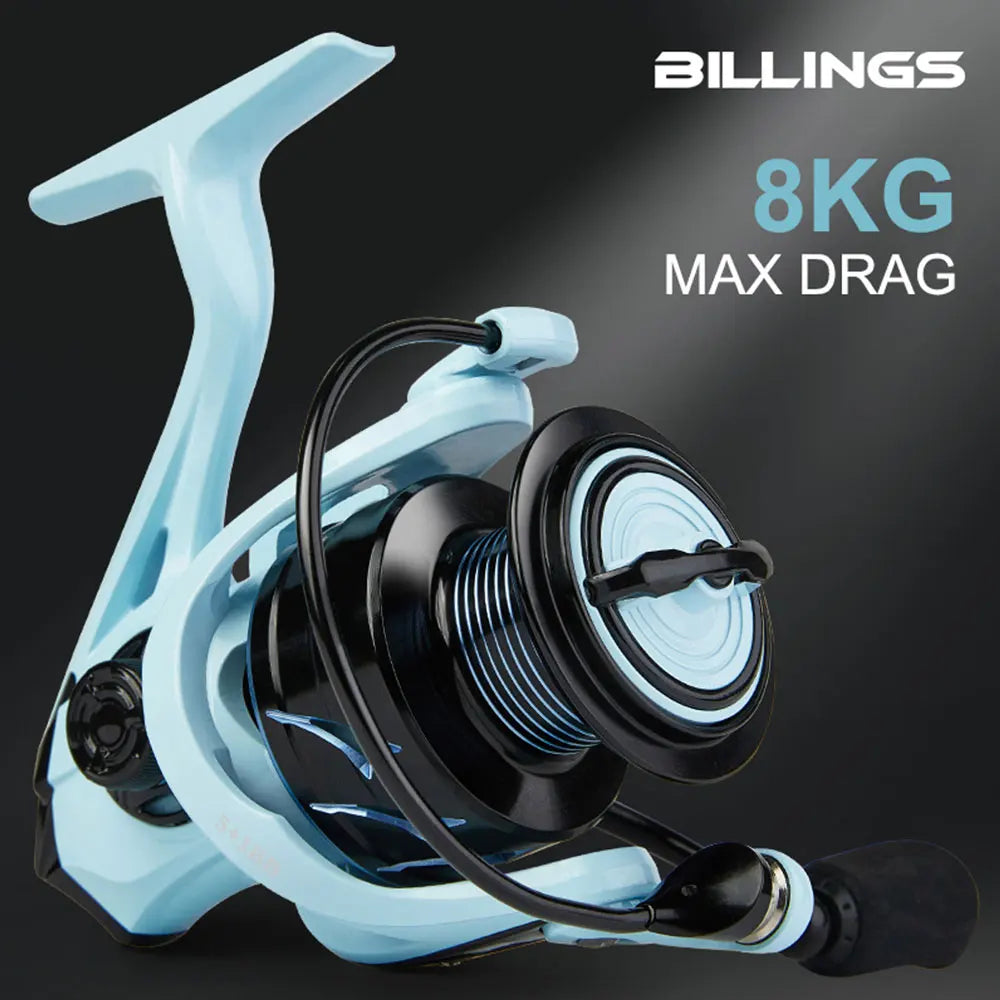 Billings Professional Spinning Fishing Reel 8kg Max Drag And 5.2 Gear