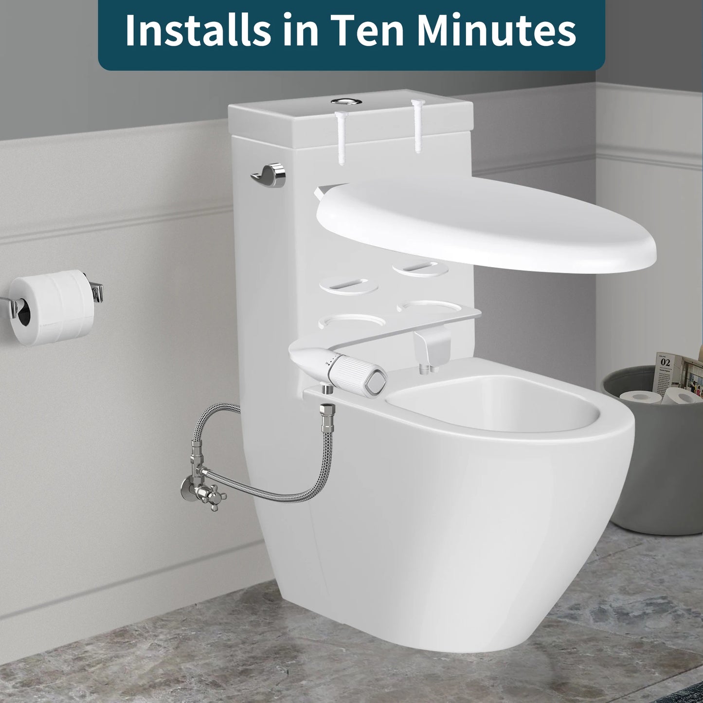 Samodra Dual Nozzle Non-Electric Bidet With Adjustable Water Pressure