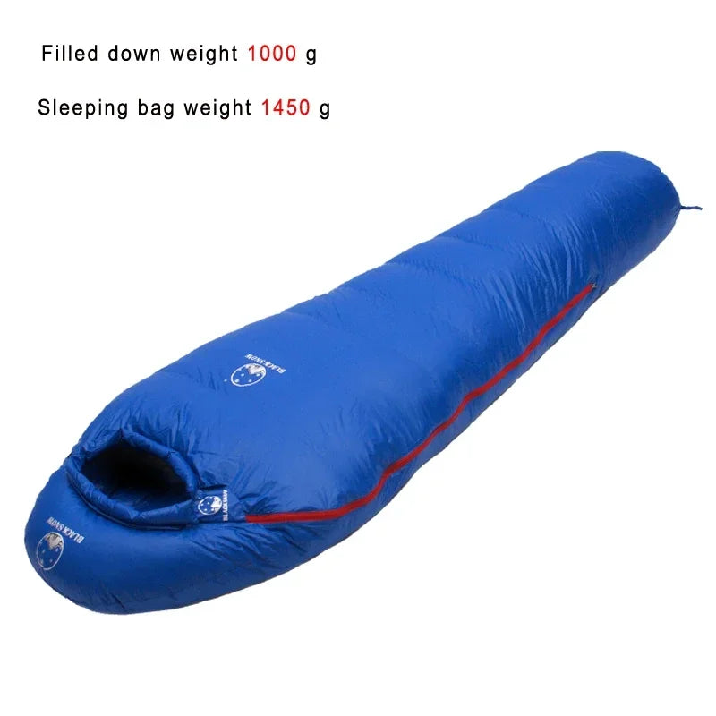 Blacksnow Goose Down Mummy Sleeping Bag Winter Thermal Outdoor Camping