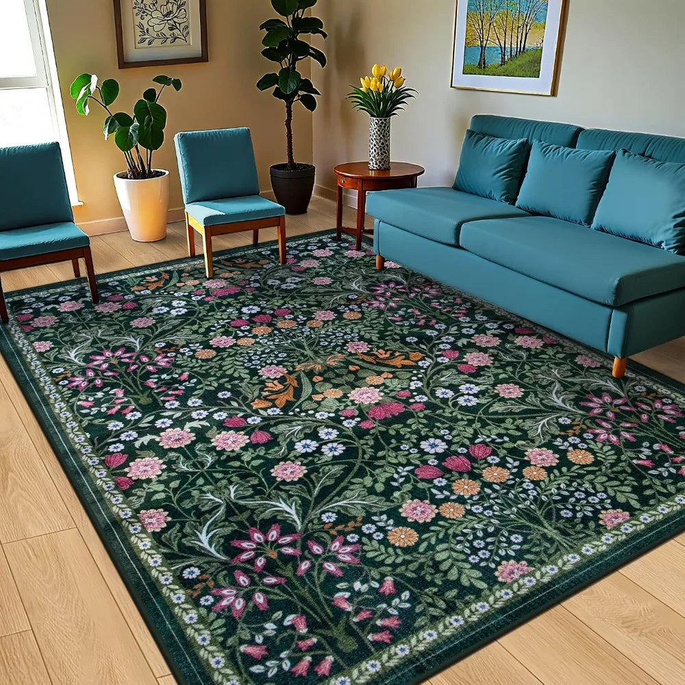 Washable Nylon Boho Area Rug Non Slip Stain Resistant Backing