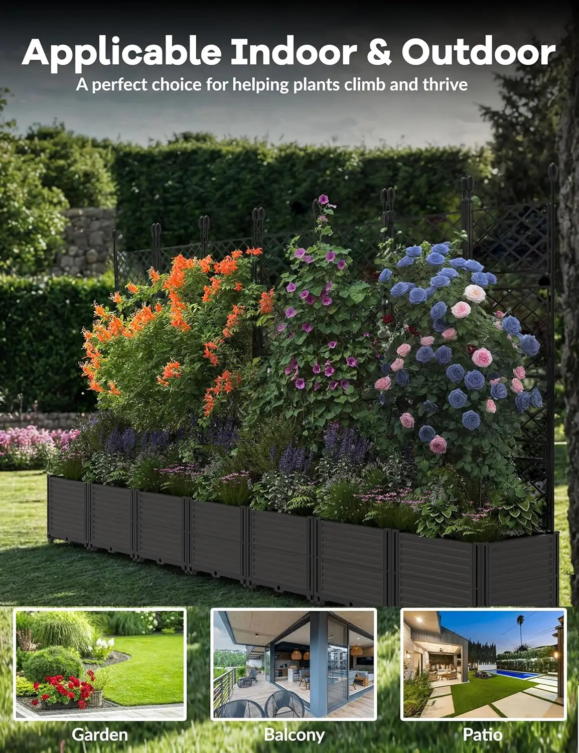 Twister CK Plastic Planter Box With Trellis Rack