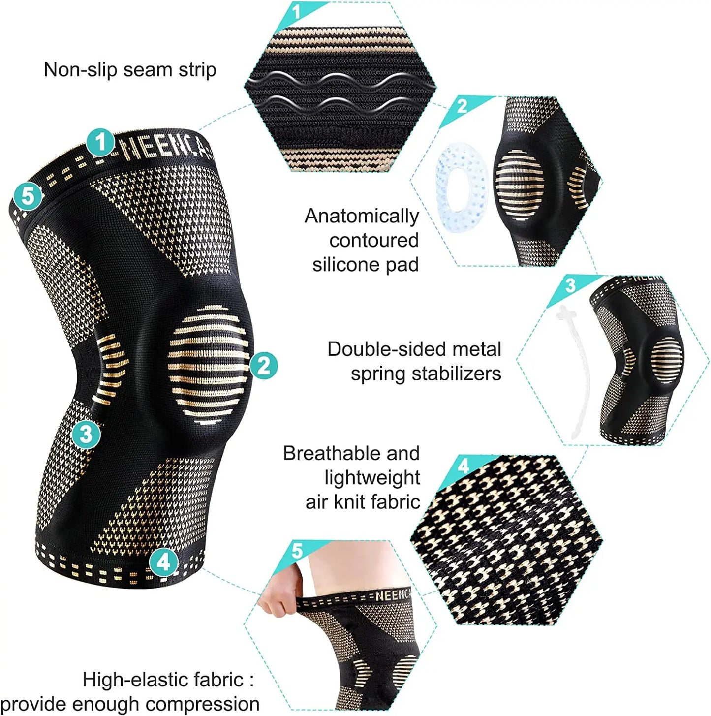 NEENCA Copper Knee Brace For Arthritis And Joint Pain Relief